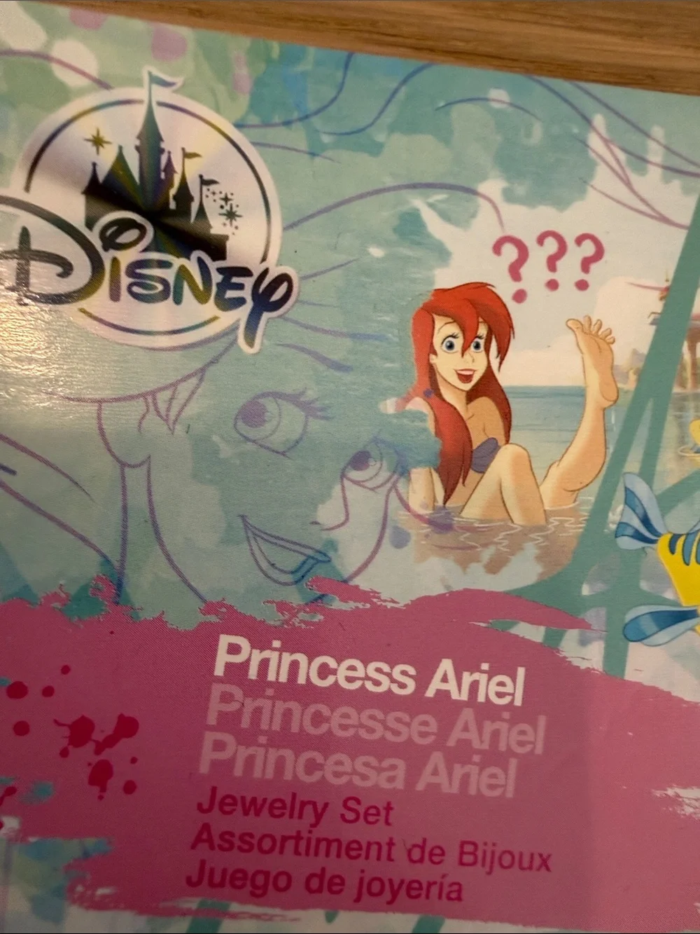 NWT Disney Ariel Purple & Green Shell Necklace and Earring Set